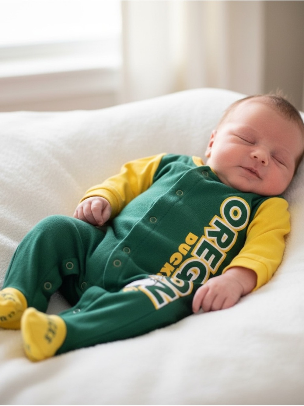 💖Cute Boy's "Knights Apparel" Oregon Ducks Onsie Size 0-3 Months